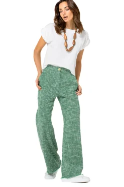 1588-62 / Broek In Fijne Bouclette, Wijd Been, Normal Waist