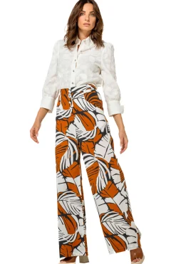 1508-39 / Broek In Katoen, Wijd Been, High Waist