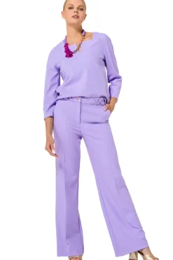 1581-46 / Comfortabele Geklede Broek, Recht Been, Normal Waist