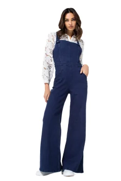 1514-23 / Comfortabele Overall In Jeans, Wijd Been