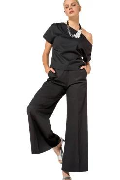1569-10 / Comfortabele Wijde Broek In Katoen, Normal Waist
