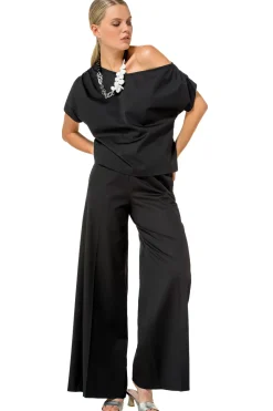 1569-10 / Comfortabele Wijde Broek In Katoen, Normal Waist