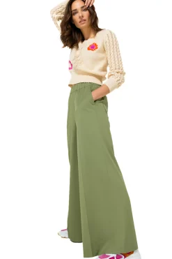 1569-60 / Comfortabele Wijde Broek In Katoen, Normal Waist