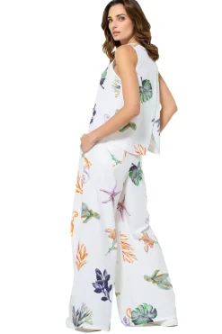 3581-69 / Comfortabele Wijde Katoenen Broek, Normal Waist