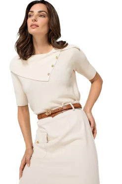 1245-34 / Elegante Fijn Gebreide Pull