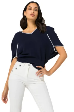 1247-21 / Fijn Gebreide Pull Met Mouweffect
