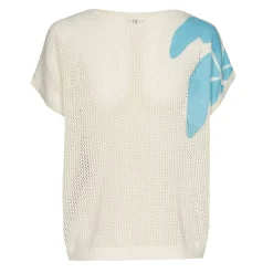3202-89 / Half Doorzichtige Gebreide Zomerse Pull