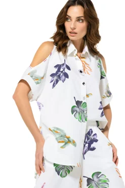 3682-69 / Lange Chemise Met Schoudereffect