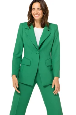 1823-62 / Licht Aansluitende Comfortabele Lange Citylook Blazer