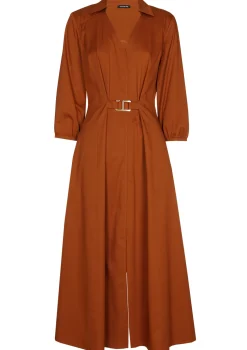 1167-35 / Licht Aansluitende Midi Jurk Met Stretch