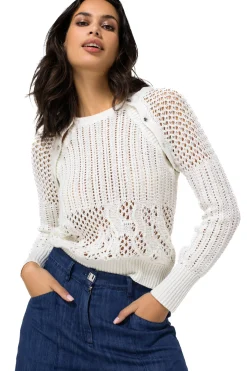 1232-91 / Los Gebreide Pull Met Afneembare Mouwen