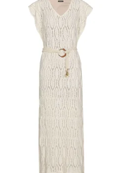 1140-34 / Rechtvallende Midi Jurk In Crochet