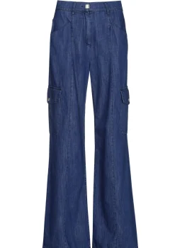 1512-24 / Soepelvallende Cargojeans, Wijd Been, Normal Waist