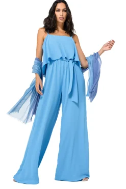 1520-64 / Soepelvallende Geklede Jumpsuit, Wijd Been