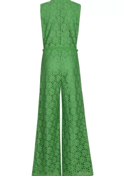 1529-63 / Soepelvallende Jumpsuit In Kant, Wijd Been