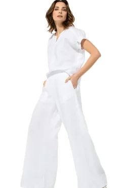 3571-90 / Wijde Broek In Linnen, Normal Waist