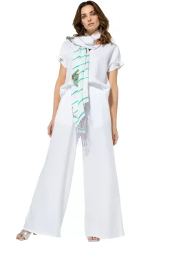 3571-90 / Wijde Broek In Linnen, Normal Waist