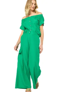 3554-61 / Wijde Broek Katoenmix, Normal Waist